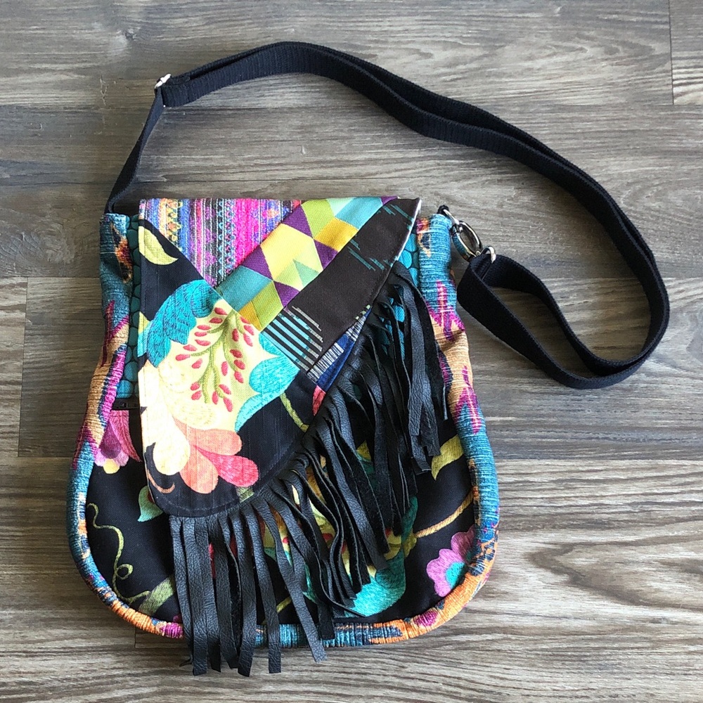 St Clair Designs Kathleen Bag Purse Crossbody Boho Mixed Pattern Patchwork